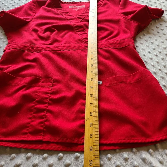 Grey's Anatomy Bold Red Scrub Set - Picture 8 of 12